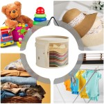 Cupboard Hat Storage Box, Round Foldable Hat Box with Lid, Carrying Strap for Various Hat Styles and Sizes